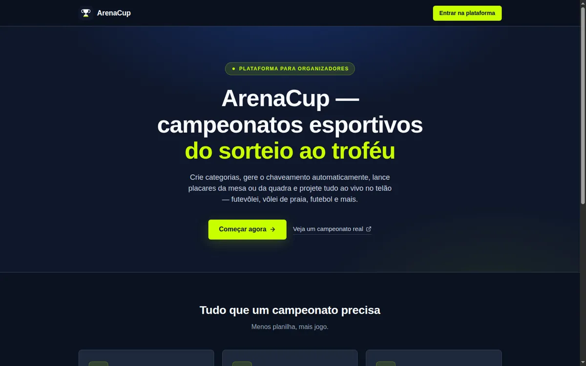 Página do ArenaCup